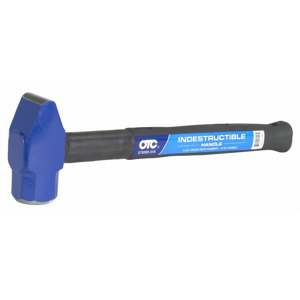 Otc 3 lb, 16 in Long Cross Pein Hammer, Indestructib OTC5792ID-316